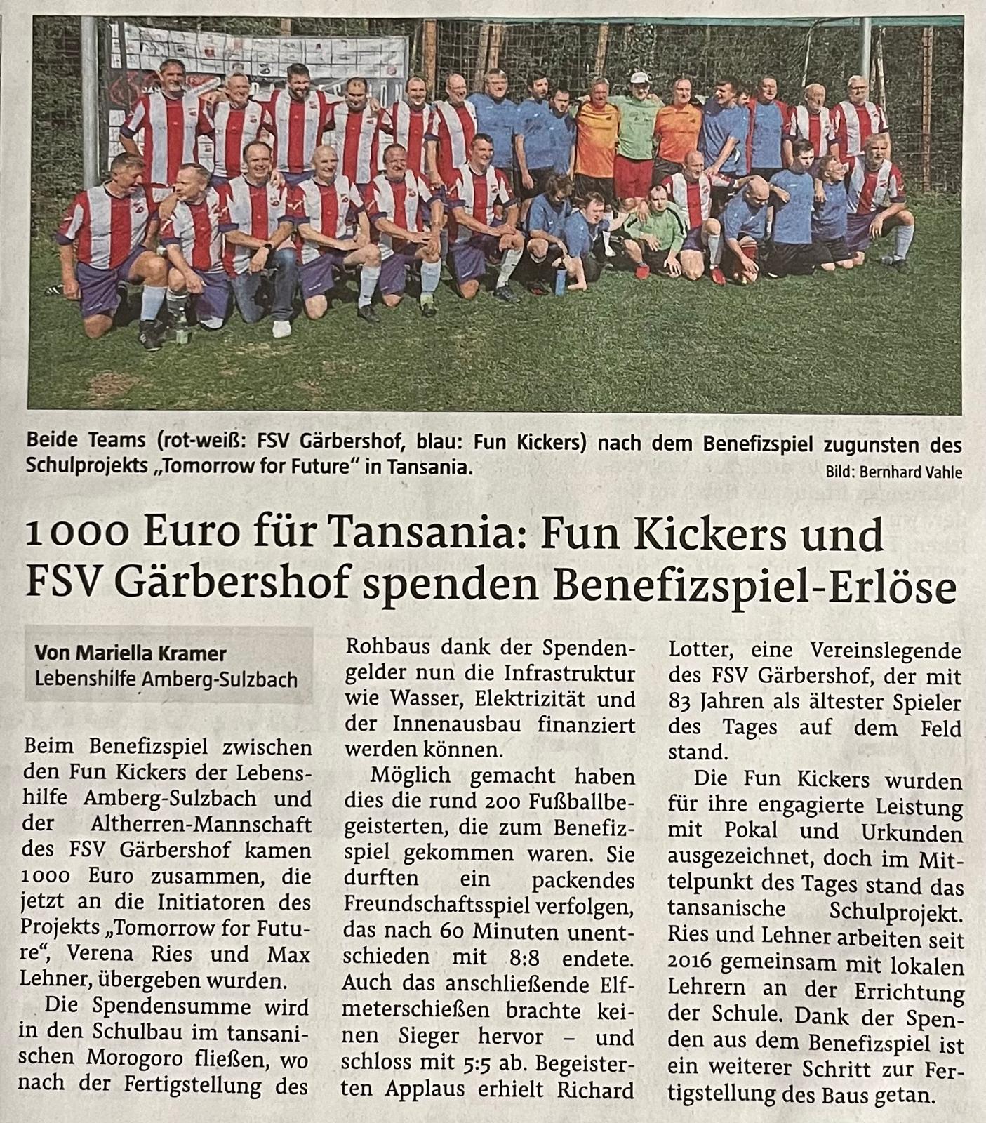 Soccer game newspaper